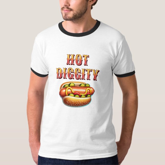 T-shirt Diggité chaude | Retro Hot dog (Devant)