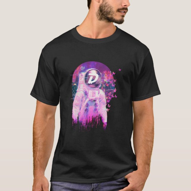 T-shirt Digibyte Dgb Crypto Moon Man Space Dream Cryptocur (Devant)