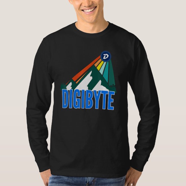 T-shirt Digibyte Dgb Crypto Mountain Sun Rays Cryptocurren (Devant)
