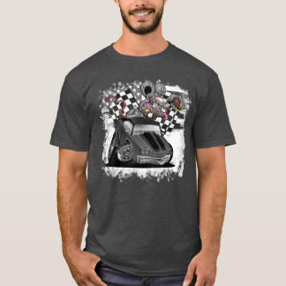 T-shirt DigiRods Rat Rod Racer SS Muscle Grey Hot Rod Cart