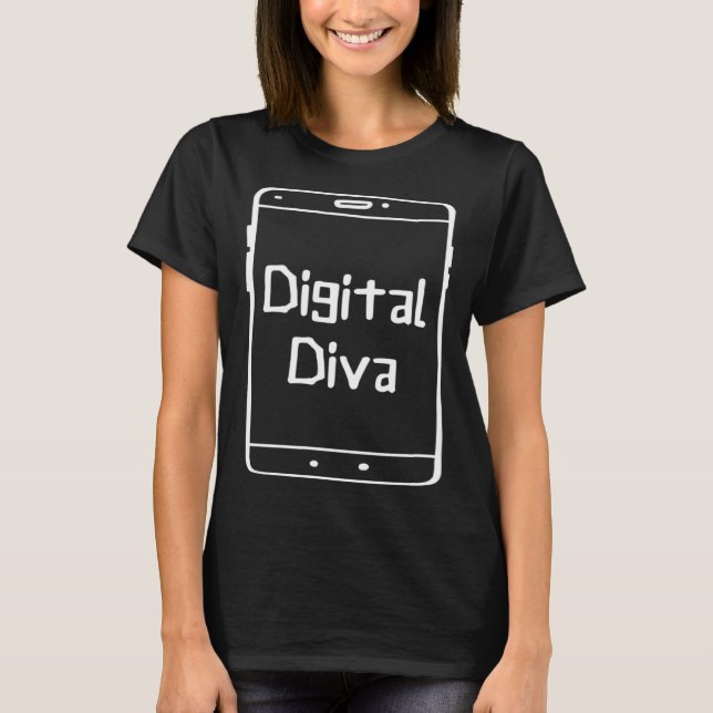 T-shirt Digital Diva  Social Media Influencer  Keyboard Wa (Devant)