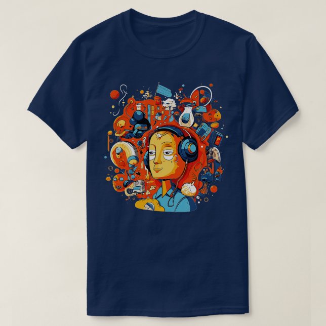 T-shirt Digital Mind Une illustration vivante et ludique d (Design devant)