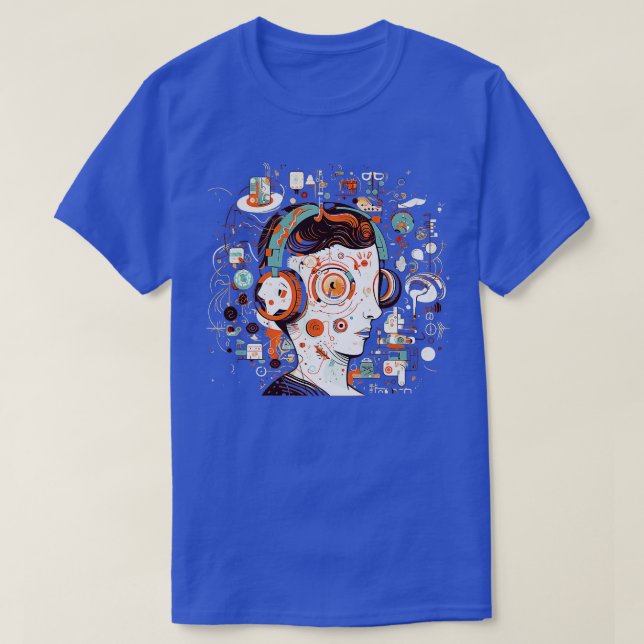 T-shirt Digital Mind Une illustration vivante et ludique d (Design devant)