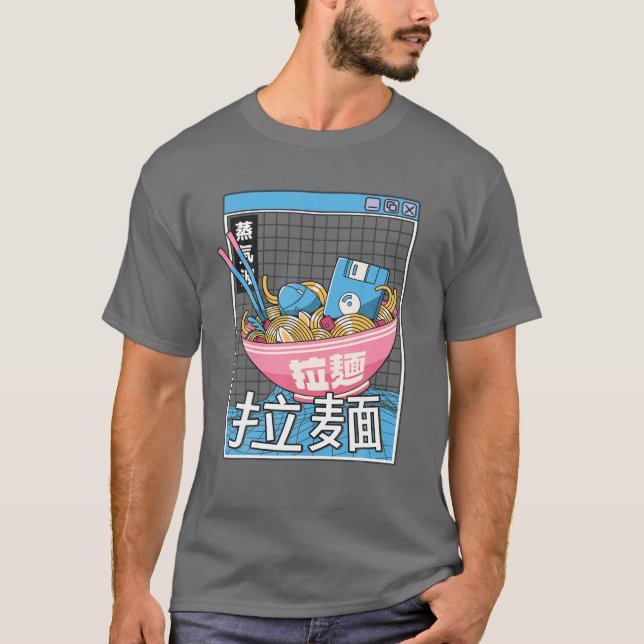 T-shirt Digital Ramen Bowl Japon Style Pastel Otaku Anime (Devant)