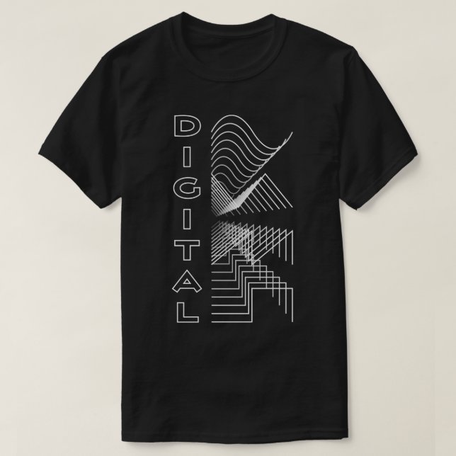 T-shirt Digital Waveform Audio Conception analogique Cadea (Design devant)