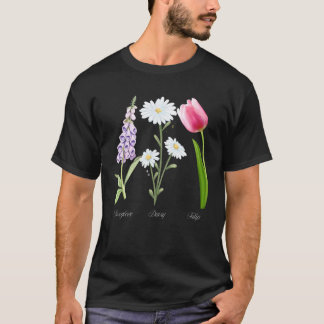 T-shirt Digitale Marguerite Tulipe Floral Vintage Fleur po