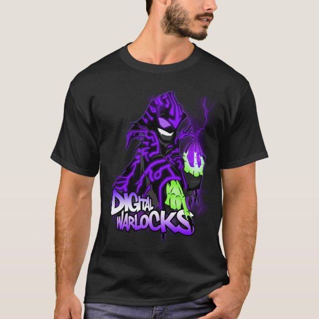T-shirt Digitals Warlock Warlock pourpre - T-Shir foncé de (Devant)