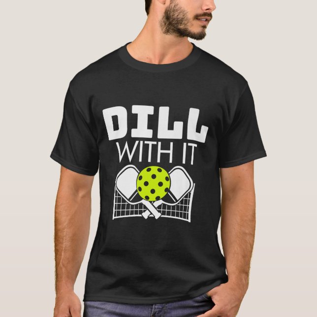 T-shirt Dill Avec Il Funny Paddle De Ckleball Et Net Premi (Devant)