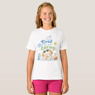 T-shirt d'illustration de chien fatigué mais toujo