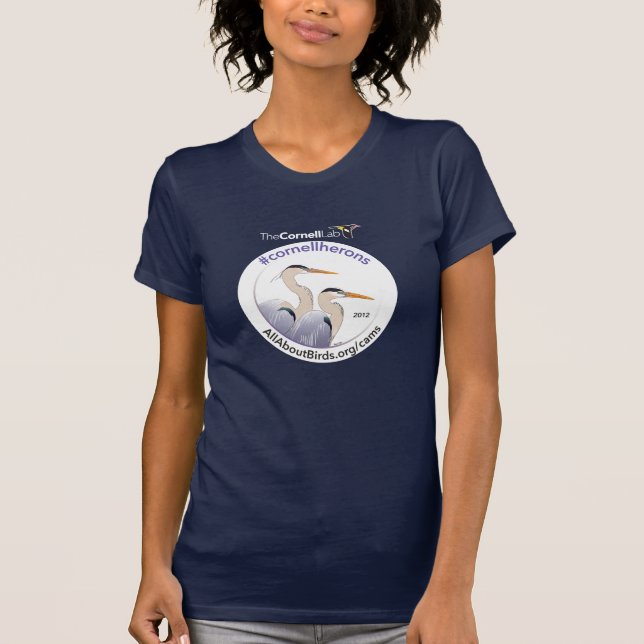 T-shirt d'illustration de hérons de Cornell (Devant)