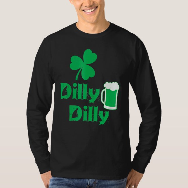 T-shirt Dilly Clover Leaf Lucky Irish St Patrick's Day Bee (Devant)