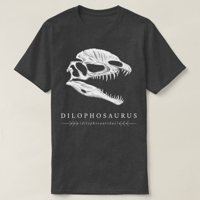 T-shirt Dilophosaurus dinosaure crâne (Design devant)