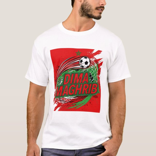 T-shirt DIMA MAGHRIB .Moroccan Flag Street Football Design (Devant)