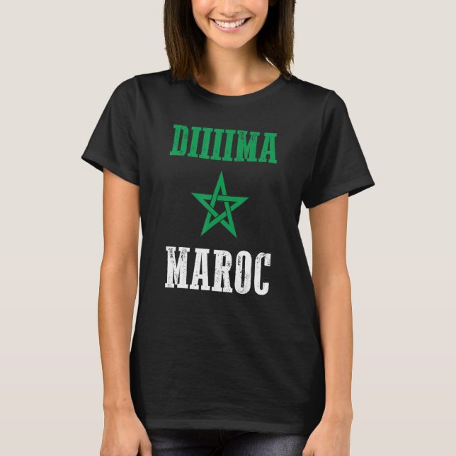 T-shirt Dima Maroc   Fierté marocaine Drapeau du Maroc (Devant)