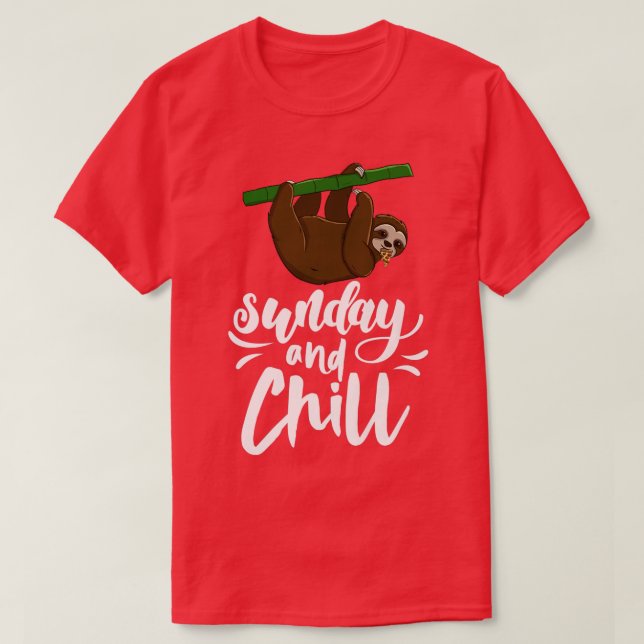 T-shirt Dimanche & Chill Funny Sleepy Head Lazy Sloth Loth (Design devant)