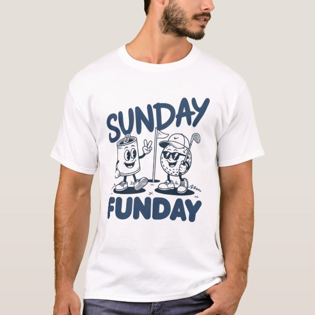 T-shirt Dimanche drôle de golf Golf drôle Golfeurs Rétro (Devant)