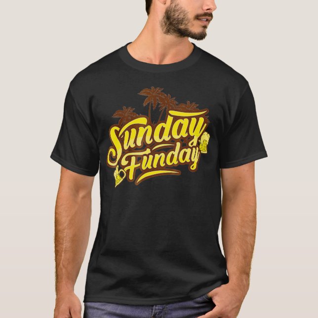 T-shirt Dimanche Fête Boire de bière (Devant)