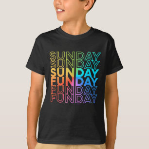 T-shirt Dimanche Fête Rainbow Fade Color