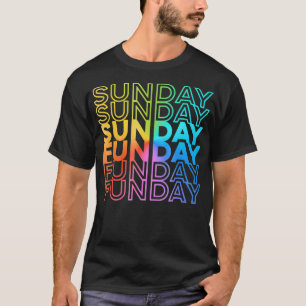 T-shirt Dimanche Fête Rainbow Fade Color