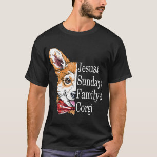 T-shirt Dimanche Jésus Famille Corgi