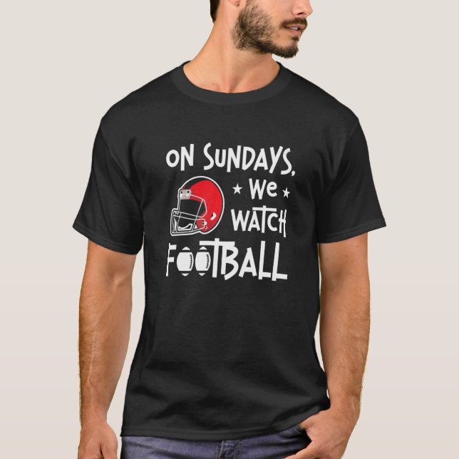 T-shirt Dimanche Nous Regardons Football Lineman Tacker Am (Devant)