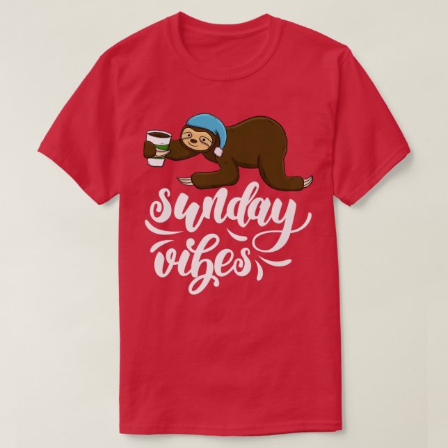 T-shirt Dimanche Vibes Funny Sleepy Head Sloth Love Women  (Design devant)