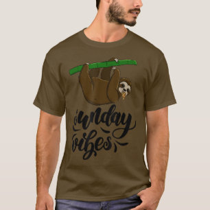 T-shirt Dimanche Vibes Funny Sleepy Head Sloth Love Women
