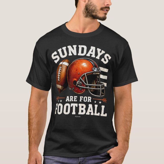 T-shirt Dimanches de football - Casque et (Devant)