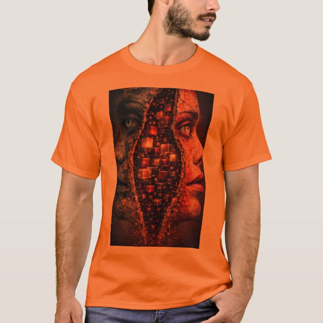 T-shirt Dimensions Fracturées – Double Visage Abstrait Sur (Devant)