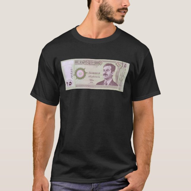T-shirt Dinar irakien avec Saddam Hussein (Devant)
