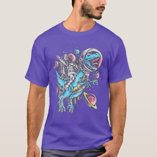 T-shirt Dinasour tri espace ciel un astronaute étoiles pla