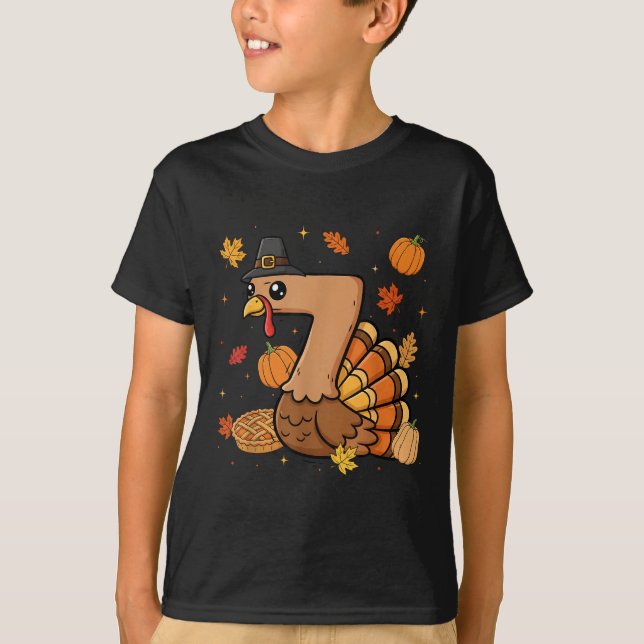 T-shirt Dinde 7 Action de grâce Citrouille Génération Z Al (Devant)