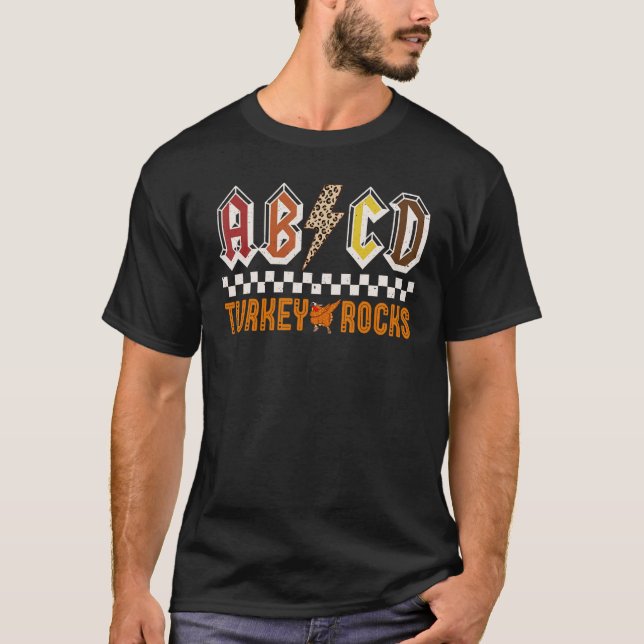 T-shirt Dinde ABCD Rocks Tenue drôle de jour de jambe pour (Devant)