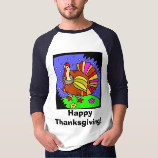 T-shirt dinde colorée, bon thanksgiving !