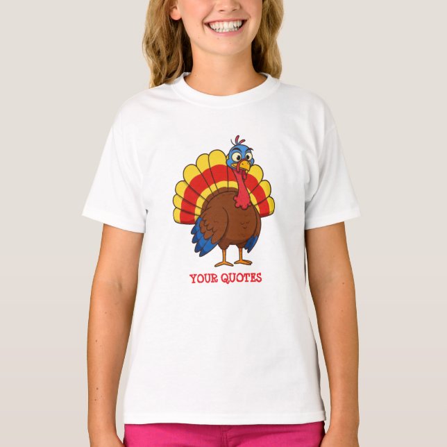 T-shirt Dinde de dessin animé mignonne (Devant)