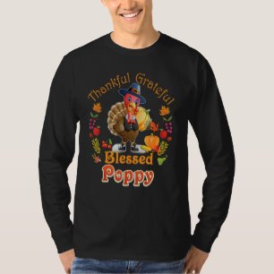 T-shirt Dinde de poppy reconnaissant merci bénie réunion d