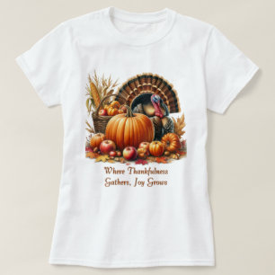 T-shirt Dinde de Thanksgiving à la citrouille
