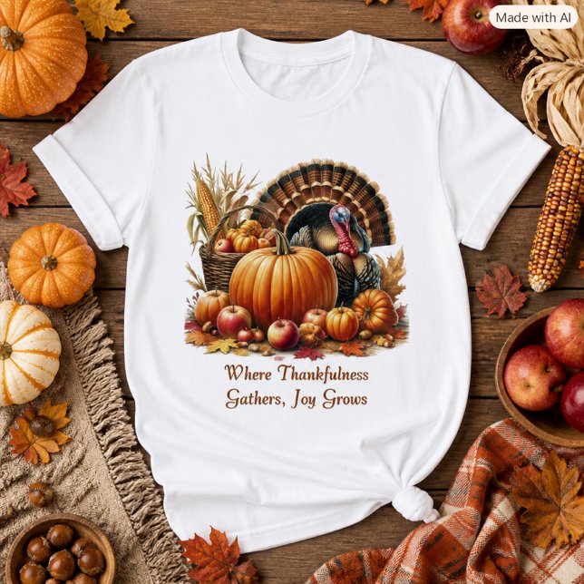 T-shirt Dinde de Thanksgiving Citrouille Mode Automne  (Créateur téléchargé)