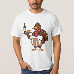 T-shirt Dinde de Thanksgiving drôle Vin Tarte Bonne ambian