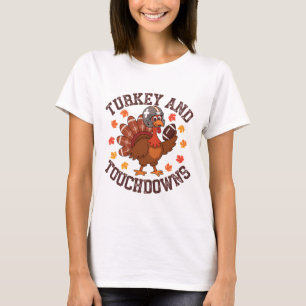 T-shirt Dinde de Thanksgiving et touchés Joueur de footll