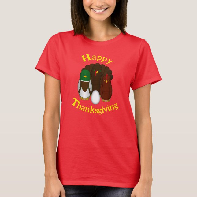 T-shirt Dinde de Thanksgiving farcie -  (Devant)