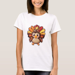 T-shirt Dinde de Thanksgiving Kawaii
