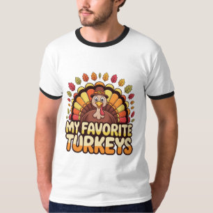 T-shirt Dinde de Thanksgiving mignonne – Mes dindes préfér