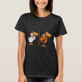 T-shirt Dinde de Thanksgiving Non merci Halloween Grumpy F