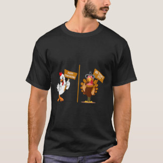 T-shirt Dinde de Thanksgiving Pas Merci Halloween Amusant