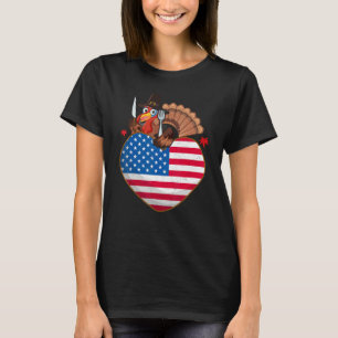 T-shirt Dinde de Turquie USA Drapeau Merci Donation Améric