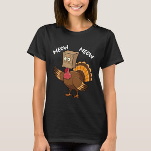 T-shirt Dinde drôle avec visage de chat reconnaissant fête