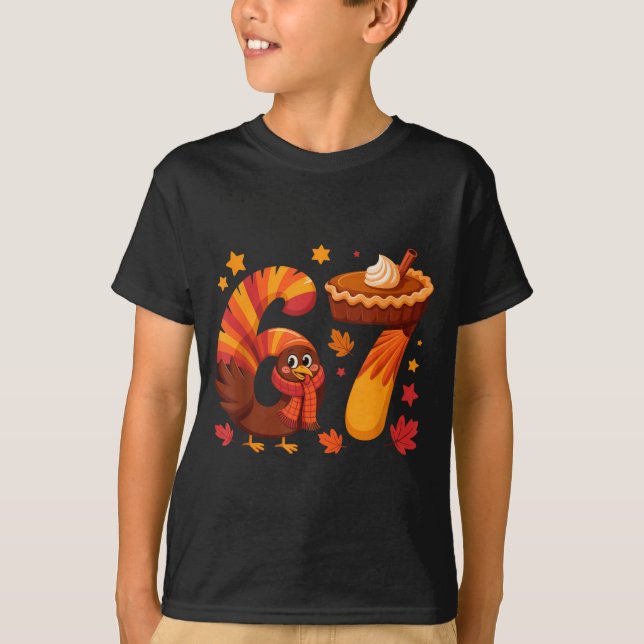 T-shirt Dinde drôle de Thanksgiving 67 Mème Six Sept  (Devant)