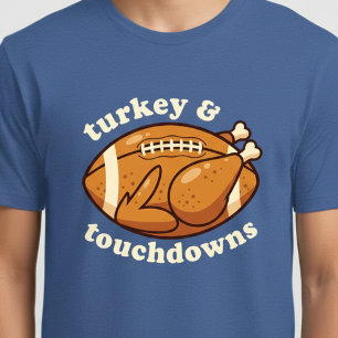 T-shirt Dinde drôle de Thanksgiving et Touchdowns Football