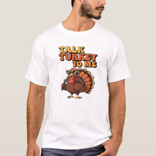 T-shirt Dinde drôle de Thanksgiving Rétro 70s  Parle Dinde